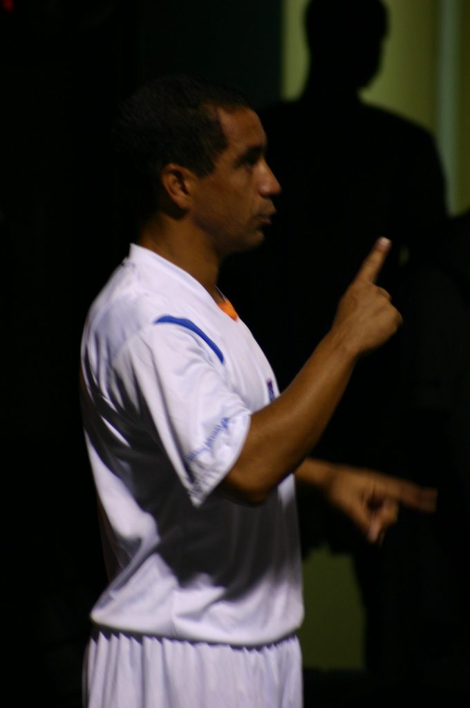 Brazil World Cup Champion Zinho talking to ref in match with Jeremie Piette and PR Islanders Brazil's fifa concerns