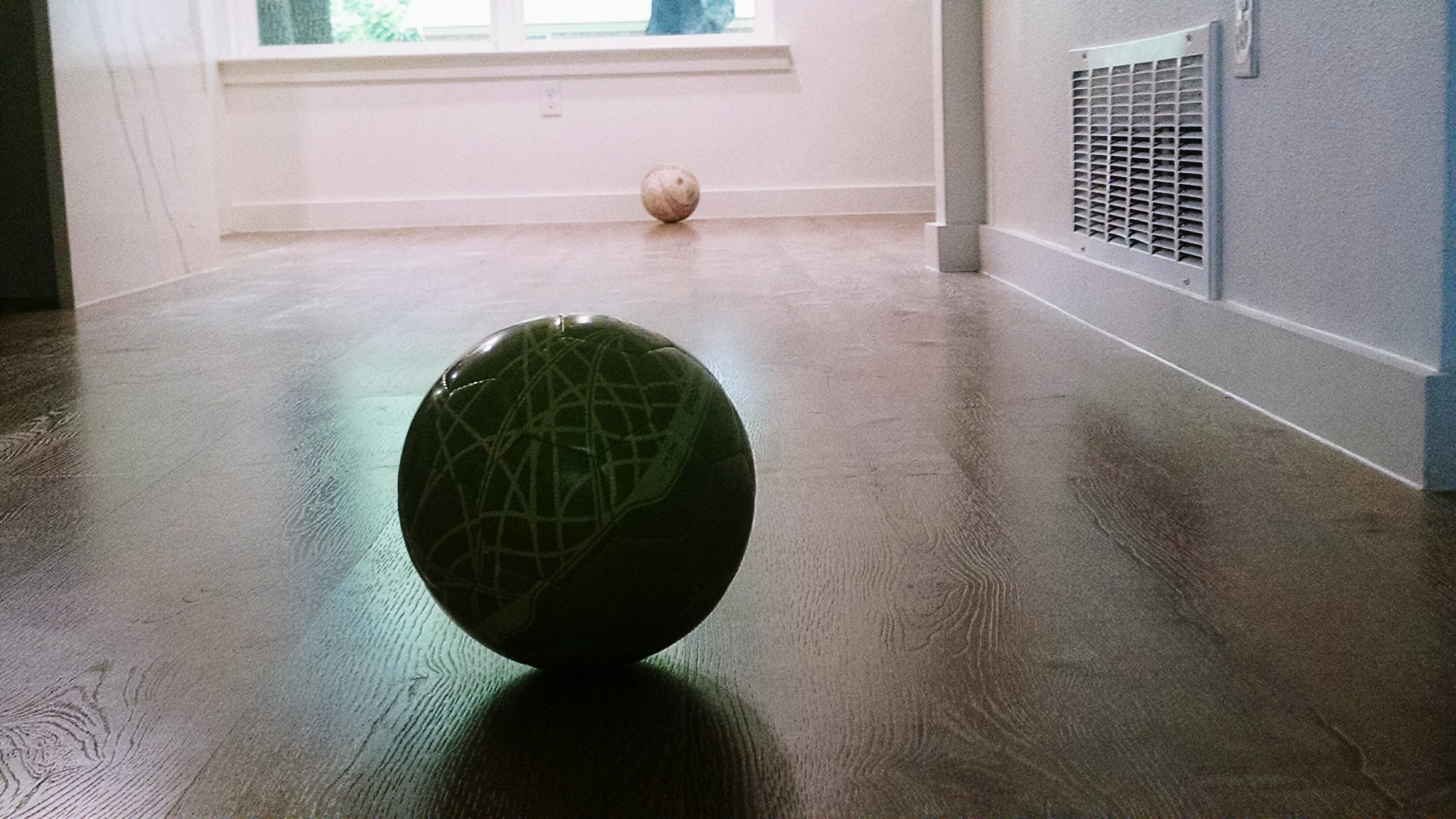 soccer balls in the house